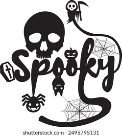 Halloween spooky evil fear ghost text font vector