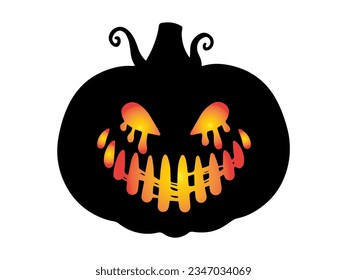 Halloween Spooky Face Pumpkin Illustration