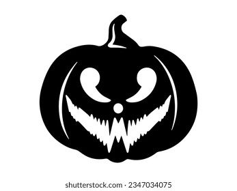 Halloween Spooky Face Pumpkin Illustration