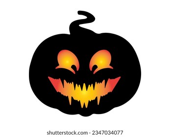 Halloween Spooky Face Pumpkin Illustration