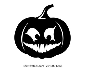 Halloween Spooky Face Pumpkin Illustration