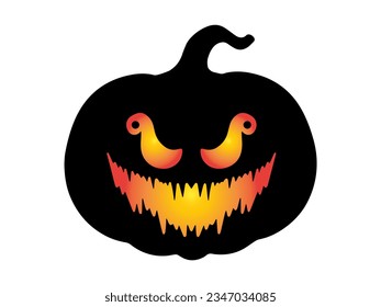 Halloween Spooky Face Pumpkin Illustration