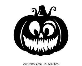 Halloween Spooky Face Pumpkin Illustration
