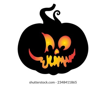 Halloween Spooky Face Pumpkin Illustration