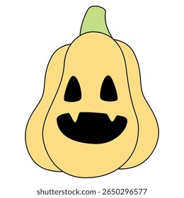 halloween spooky and festive elements. Halloween cute elements set pumpkins, Cartoon flat style. Vector illustration. Hand drawn. 