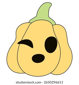 Halloween Elementos espeluznantes y festivos. Conjunto de Elementos lindos de Halloween calabazas, estilo plano de dibujos animados. Ilustración vectorial. Dibujado a mano. 