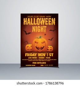 Halloween spooky flyer design vector
