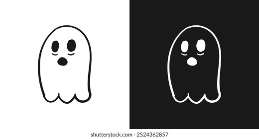 Halloween fantasma espeluznante doodle dibujado a mano de fondo aislado. Ilustración vectorial