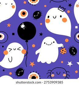 Halloween spooky ghost seamless