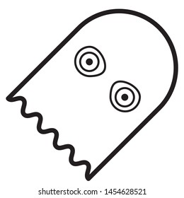 Halloween spooky ghost vector outline icon