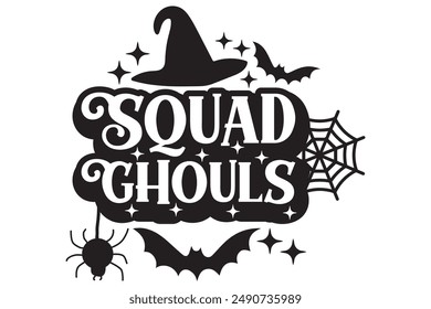 Halloween Spooky Ghouls EPS Fall Season Shirt Design, Happy Halloween Spooky Designs