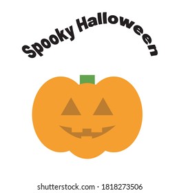 Halloween spooky greeting card with pumpkin. Spooky season.