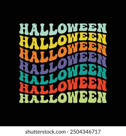 Halloween Spooky Groovy Typography T shirt Design