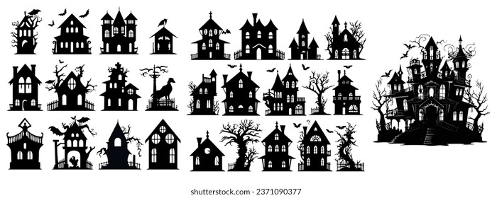 Halloween Spooky Haunted House Silhouette