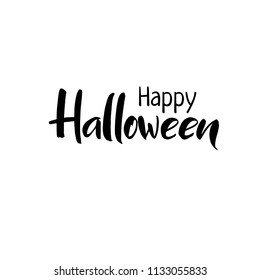 Halloween spooky holiday design with hand drawn lettering for greeting card, Halloween invitation, poster, banner, logo, icon, celebration promo, website or printing. Quote "Halloween".
