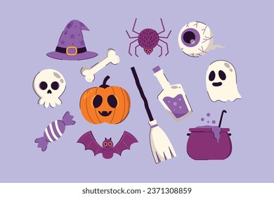 Halloween Spooky and Horror Illustration Set