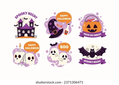 Halloween Spooky and Horror Stickers Set