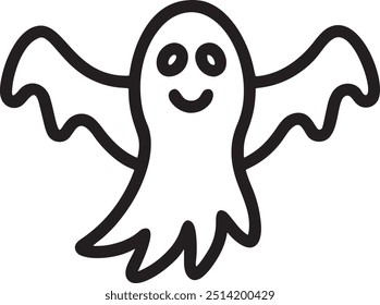 Halloween spooky line art vector illustration, Halloween element
