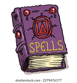 Halloween Spooky Magic Spell Book Cartoon Doodle