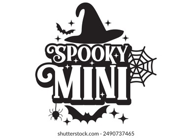 Halloween Spooky Mini EPS Fall Season Shirt Design, Happy Halloween Spooky Designs