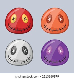 Halloween Spooky Monster Head Collection Vector