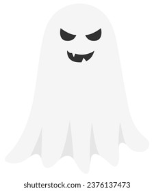 Halloween spooky mysterious flying ghost characters vector illustration.