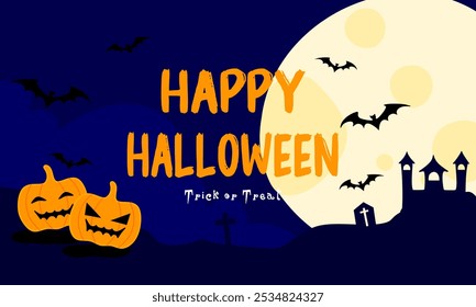 halloween spooky night horizontal background
