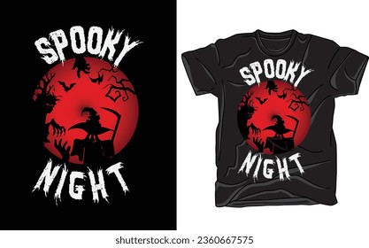 Halloween Spooky Night T-shirt for celebrating 31st October