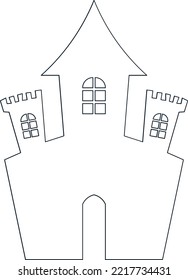 Halloween Spooky outline icon. house. Cute Helloween Icon. Isolated Vector Illustration.