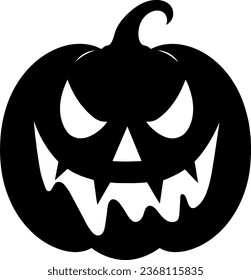 Halloween Spooky outline icon. pumpkin. Cute Helloween Icon. Isolated Vector Illustration.
