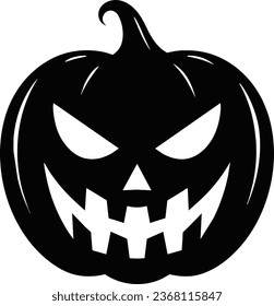 Halloween Spooky outline icon. pumpkin. Cute Helloween Icon. Isolated Vector Illustration.