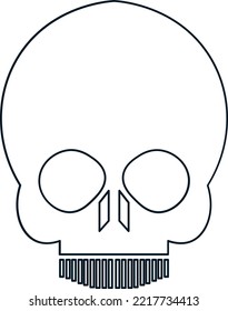 Halloween Spooky outline icon. skull. Cute Helloween Icon. Isolated Vector Illustration.