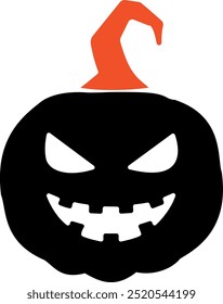 Ilustração de vetor de rosto de abóbora assustadora de Halloween 