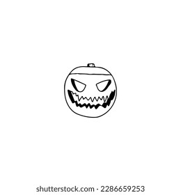 Halloween spooky pumpkin illustration vector