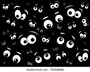 halloween spooky scary eyes  vector  design isolated on black background