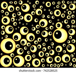 halloween spooky scary eyes  vector  design isolated on black background