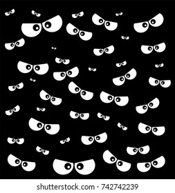 halloween spooky scary eyes  vector  design isolated on black background