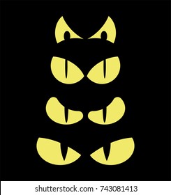 halloween spooky scary eyes  vector  design isolated on black background