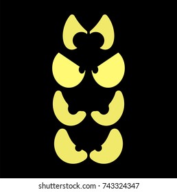 halloween spooky scary eyes  vector  design isolated on black background