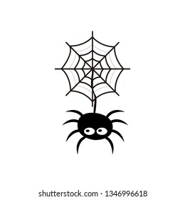 Halloween Spooky Spider Icon Vector Illustration