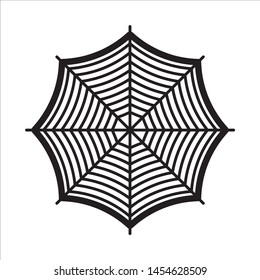 Halloween spooky spiderweb vector outline icon
