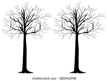 Halloween Spooky tree silhouette vector, Happy Halloween.