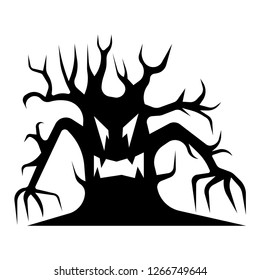 Halloween Spooky Tree. Vector Illustration.
