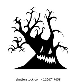 Halloween Spooky Tree Vector Illustration Stock Vector (Royalty Free ...