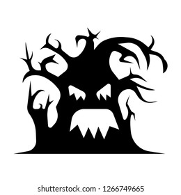 Halloween Spooky Tree. Vector Illustration.