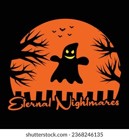 Halloween With Spooky Tshirt Design - Halloween Vector Design.