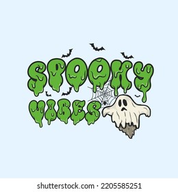 Halloween- spooky vibes shirt, Halloween ghost shirt. Modern design