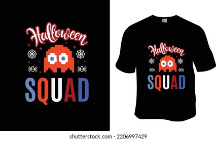 Halloween squad, Halloween t-shirt design. Ready to print for apparel, poster, and illustration. Modern, simple, lettering t-shirt vector.
