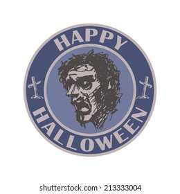 Halloween stamp.  hand drawn. vector illustration eps8