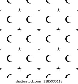 Halloween star and Crescent moon cute seamless pattern. vector illustration for fashion textile print and wrapping with festive design.